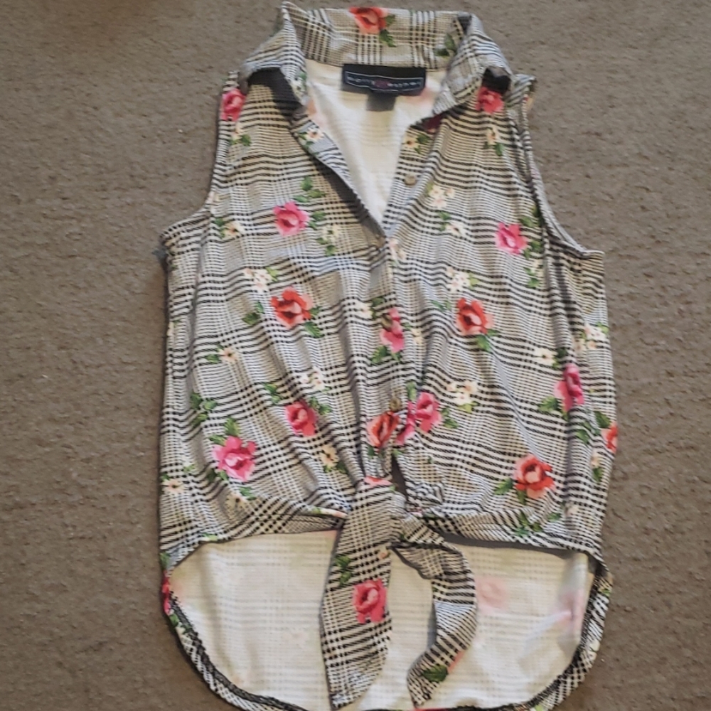 Marilyn monroe pin up houndstooth crop top